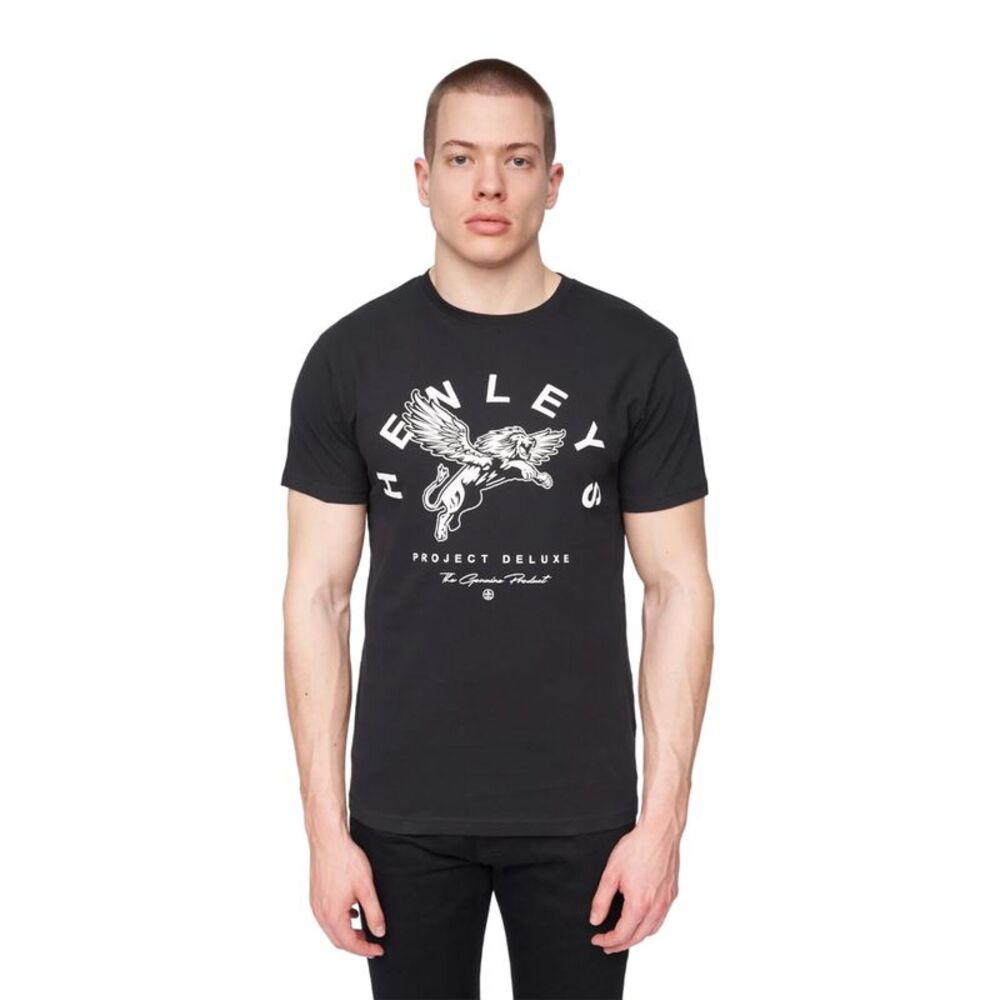 Henleys Mens Colhen Logo T-Shirt / Black